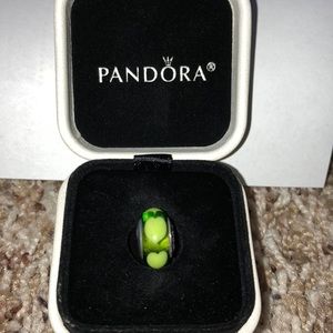 Brand new green heart pandora charm